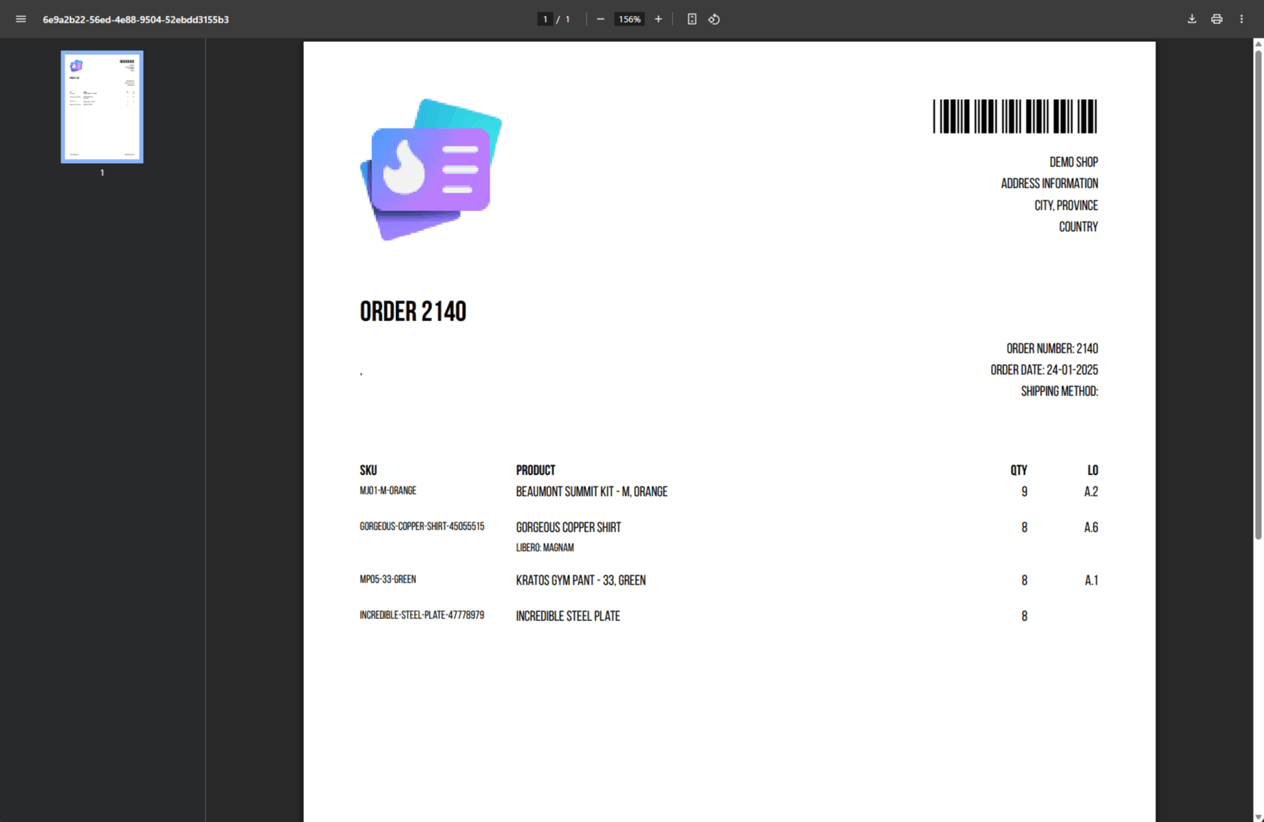 Orderpiqer WMS - Pick lists